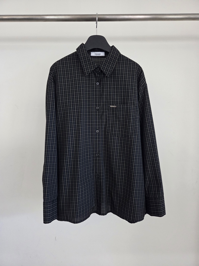 VERANDA韓國代購女士新品推薦休閑真品26春夏襯衫蕾絲衫格紋VERANDA襯衫/蕾絲衫圖色1