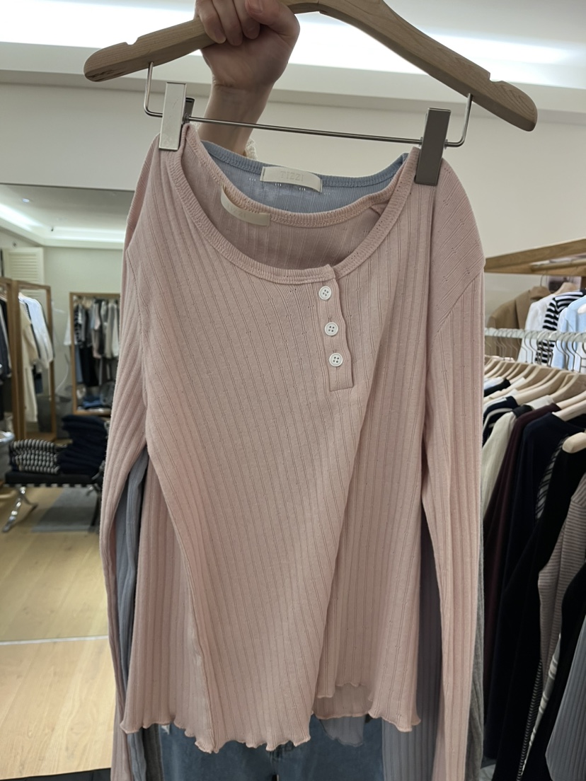 TIZZI韓國代購女裝新款26春夏人氣推薦熱賣時尚職業長袖T恤TIZZI長袖T恤圖色1