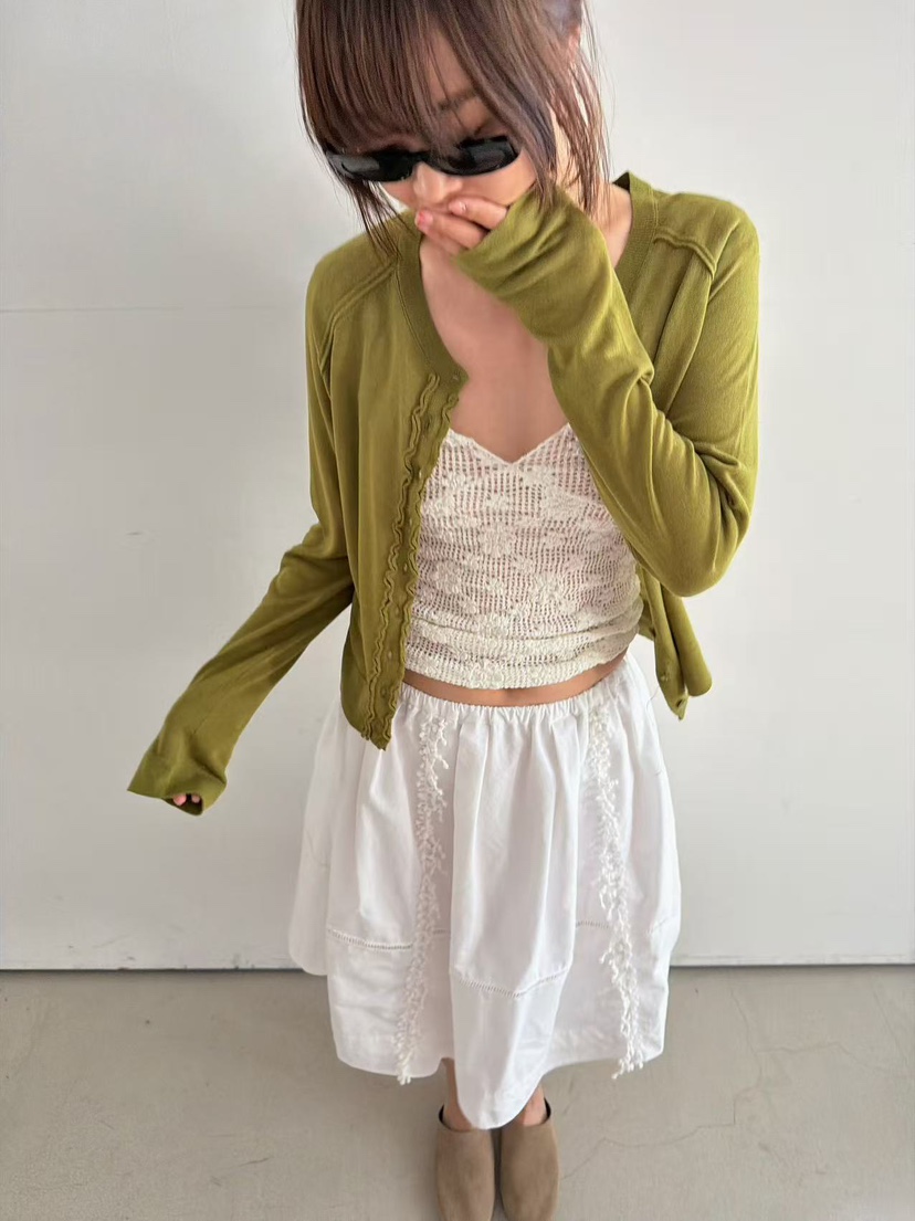 OLI SEOUL韓國東大門代購女士新品時尚人氣針織衫亞麻開衫OLI SEOUL針織衫