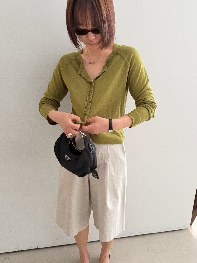 OLI SEOUL韓國東大門代購女士新品時尚人氣針織衫亞麻開衫OLI SEOUL針織衫