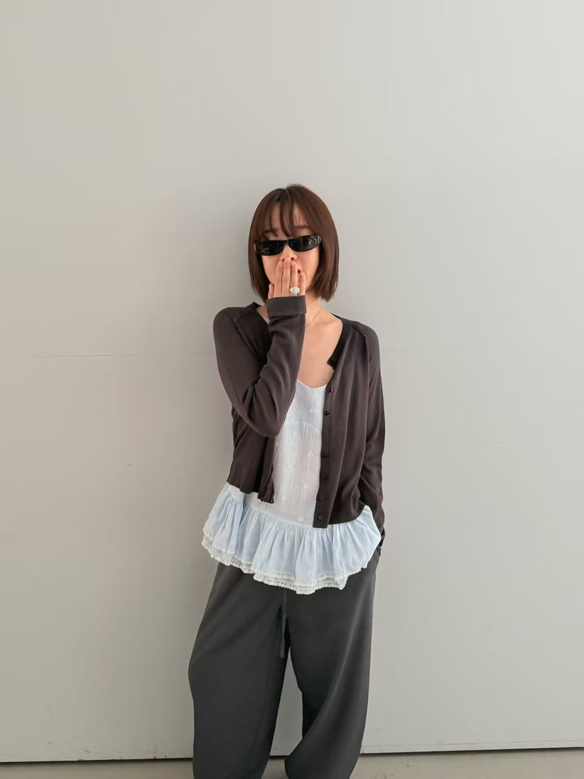 OLI SEOUL韓國東大門代購女士新品時尚人氣針織衫亞麻開衫OLI SEOUL針織衫