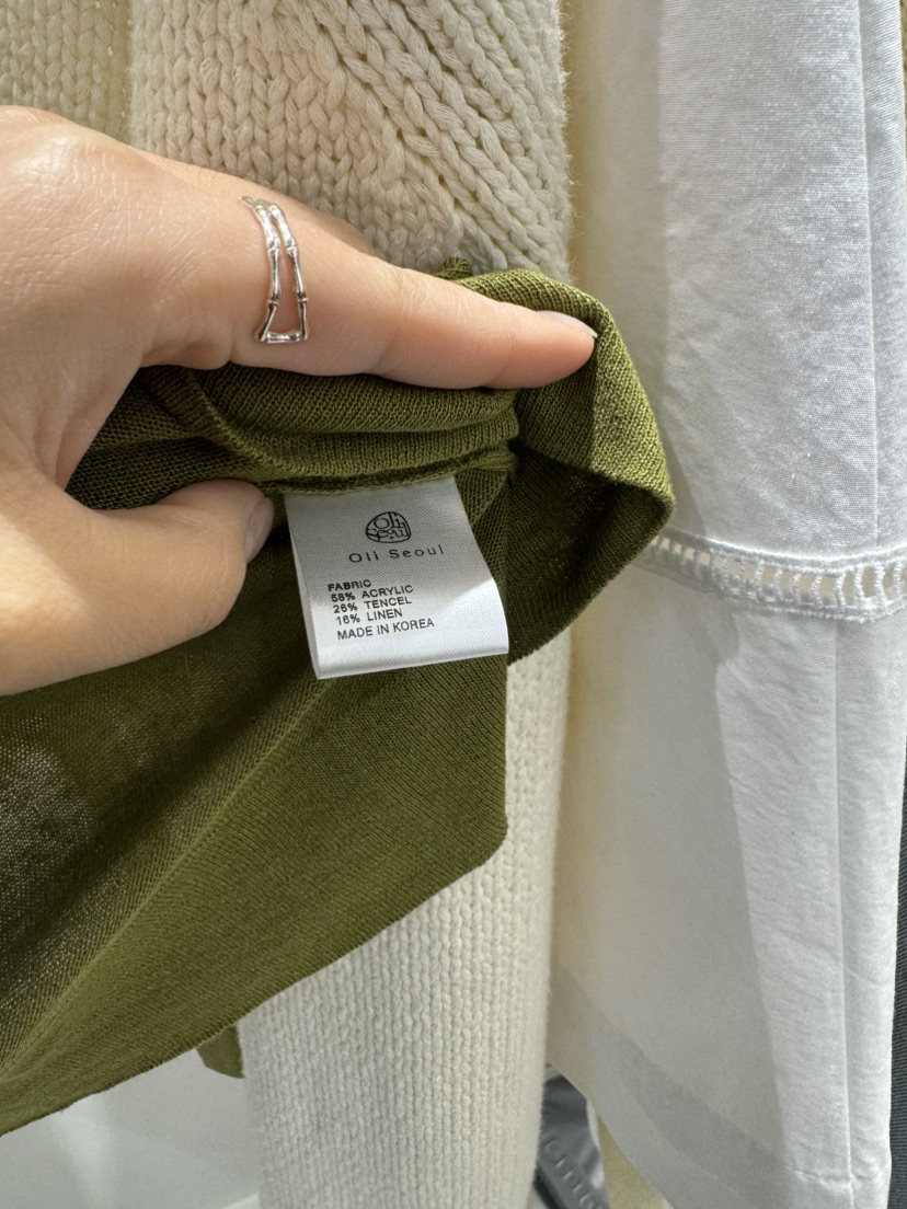 OLI SEOUL韓國東大門代購女士新品時尚人氣針織衫亞麻開衫OLI SEOUL針織衫