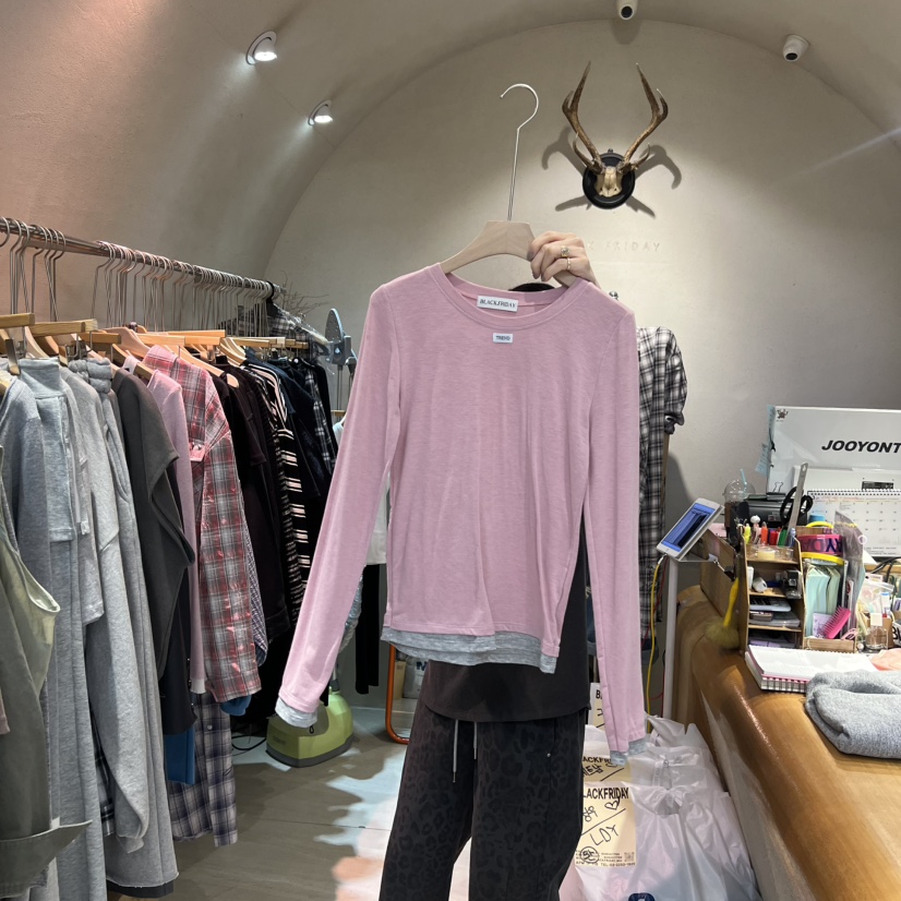 BLACKFRIDAY韓國東大門直郵女士新款人氣時尚休閑長袖T恤BLACK FRIDAY長袖T恤圖色2