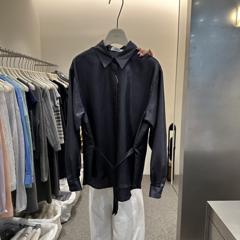 ALTER韓國東大門直郵女士新款推薦休閑26春夏職業襯衫蕾絲衫Alter襯衫/蕾絲衫圖色2