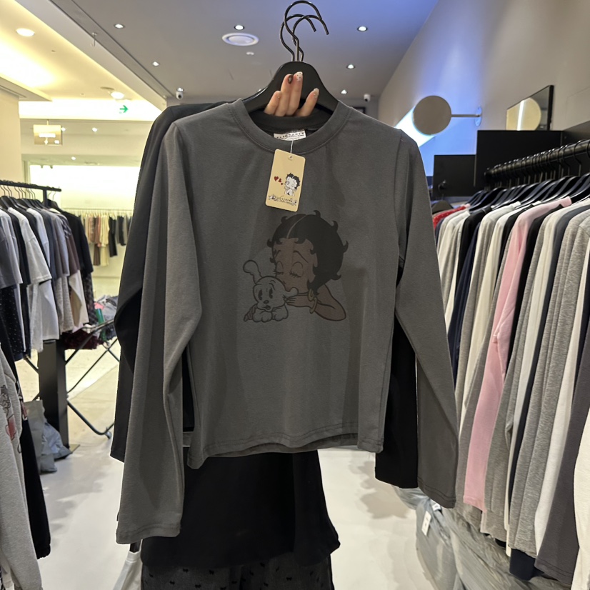 CREDITO韓國東大門代購女裝新品時尚人氣職業熱賣長袖T恤CREDITO長袖T恤圖色2