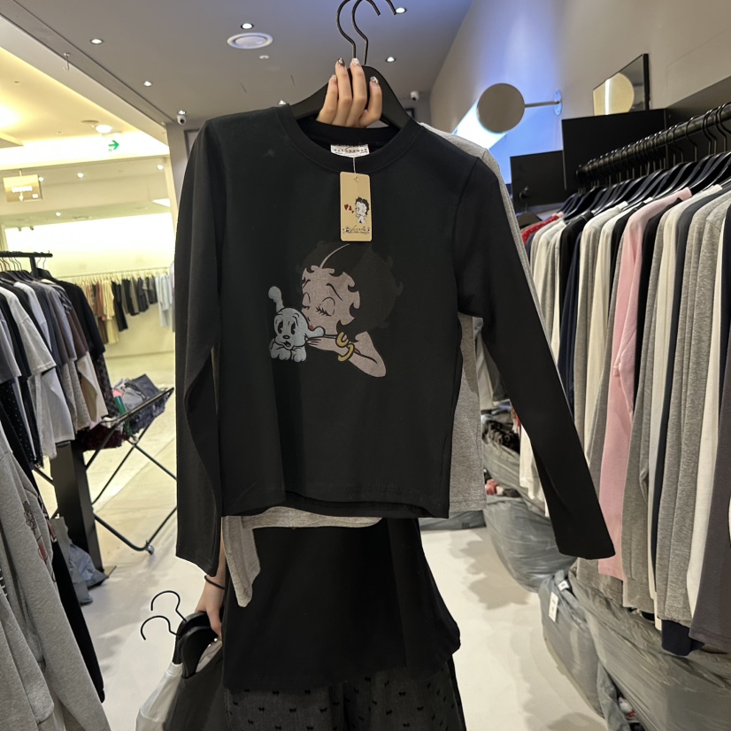 CREDITO韓國東大門代購女裝新品時尚人氣職業熱賣長袖T恤CREDITO長袖T恤圖色3