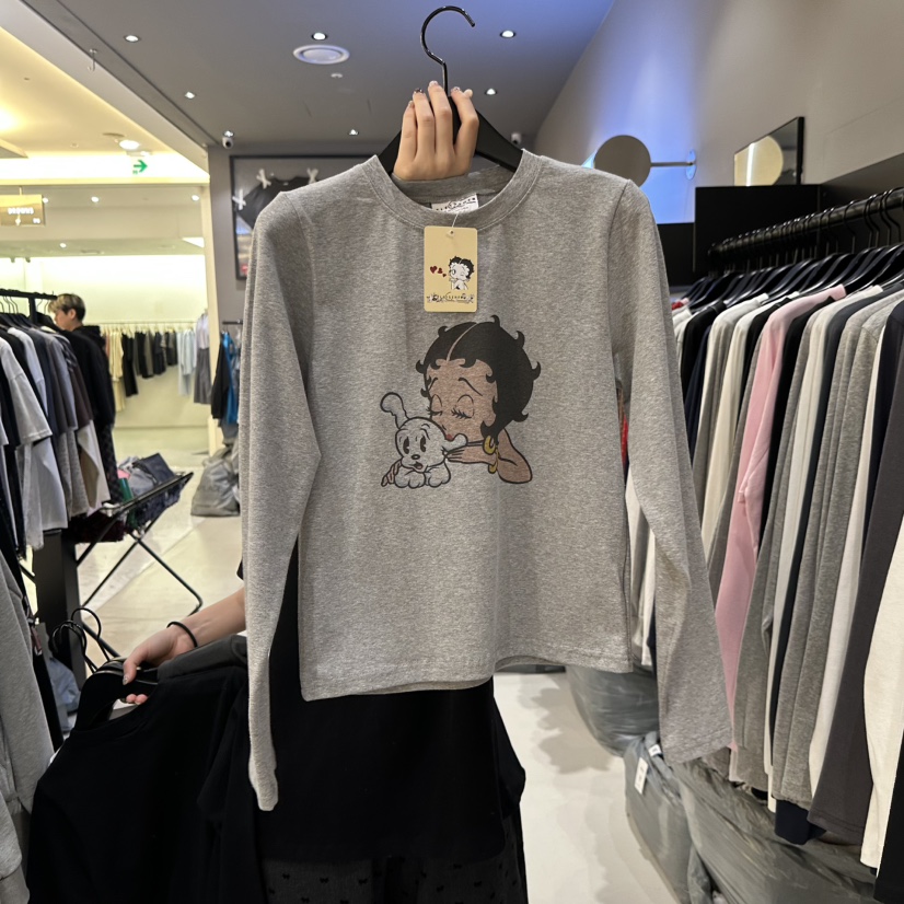 CREDITO韓國東大門代購女裝新品時尚人氣職業熱賣長袖T恤CREDITO長袖T恤圖色4