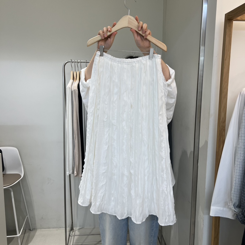 OUTRENE韓國代購女士新品時尚休閑26春夏半身裙中短裙羊毛OUTRENE半身裙/中短裙