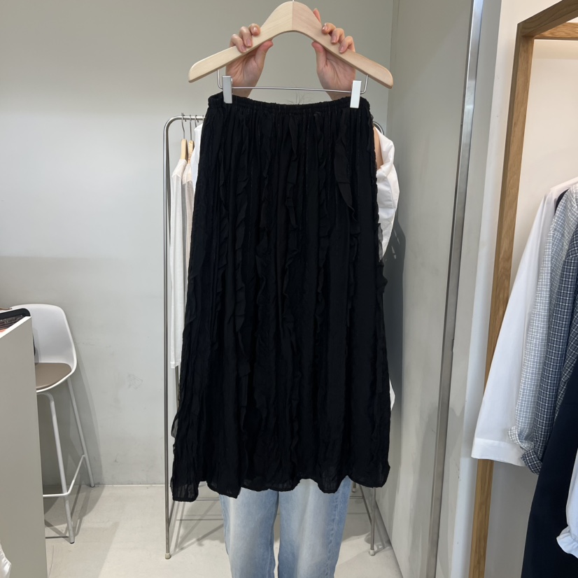 OUTRENE韓國代購女士新品時尚休閑26春夏半身裙中短裙羊毛OUTRENE半身裙/中短裙圖色2