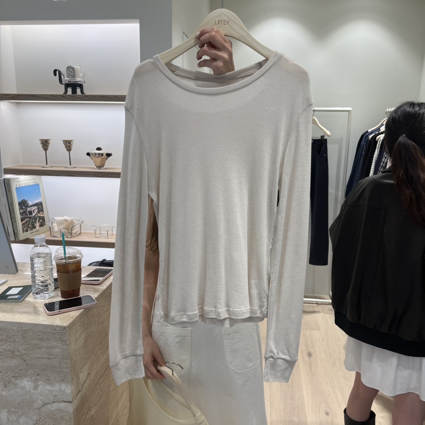 LIFFEY韓國代購女士新款26春夏時尚人氣推薦熱賣長袖T恤天絲LIFFEY長袖T恤圖色3