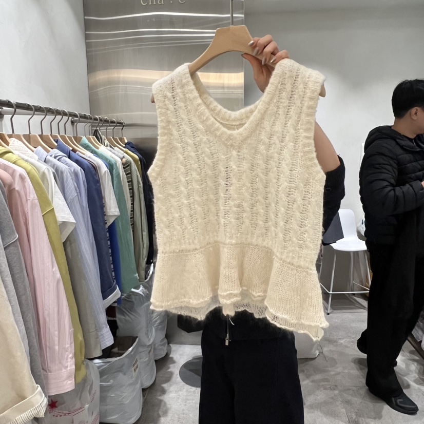 CHAE韓國東大門直郵女士新品休閑26春夏推薦吊帶背心馬海毛CHAE吊帶/背心圖色1