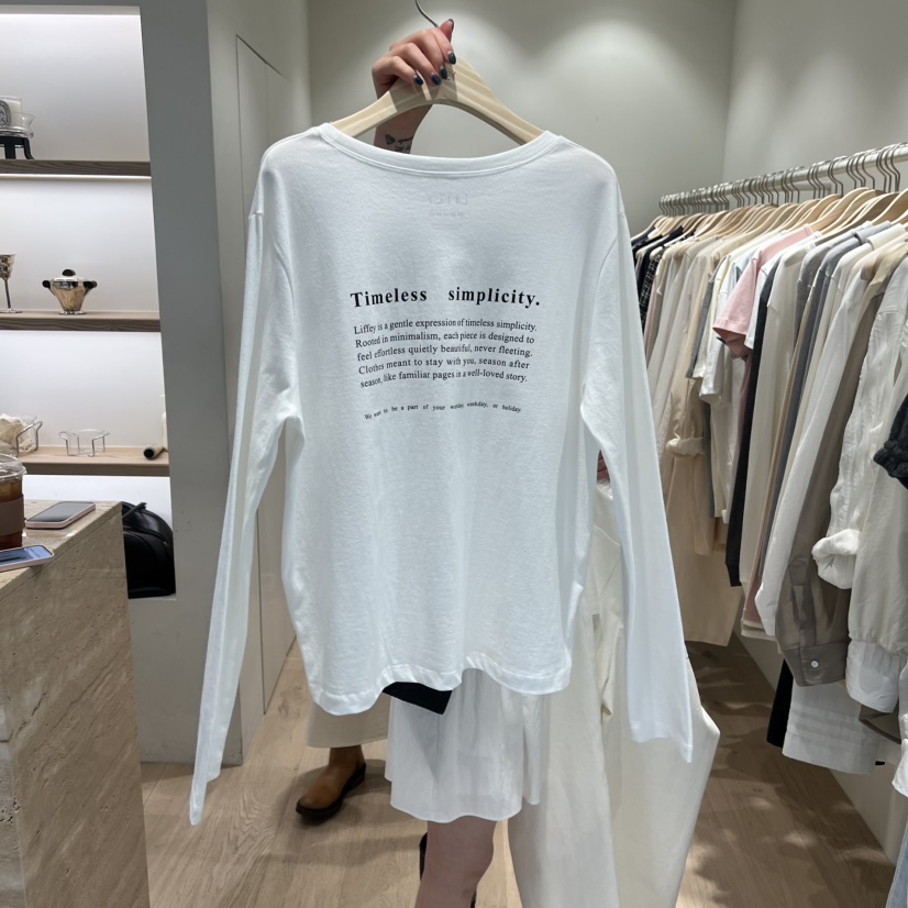 LIFFEY韓國代購女裝新品推薦休閑職業人氣時尚26春夏長袖T恤LIFFEY長袖T恤