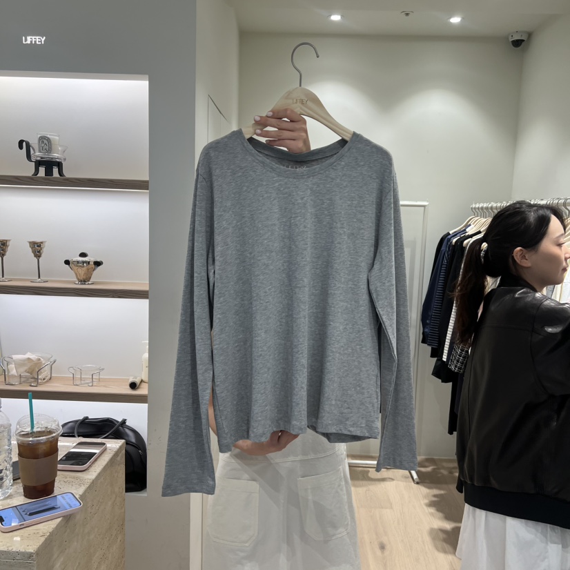 LIFFEY韓國代購女裝新品推薦休閑職業人氣時尚26春夏長袖T恤LIFFEY長袖T恤圖色2