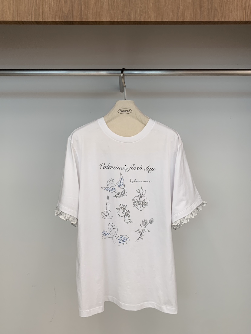 ONE MONE韓國東大門代購女裝新款職業熱賣26春夏人氣T恤ONE MONET恤圖色2