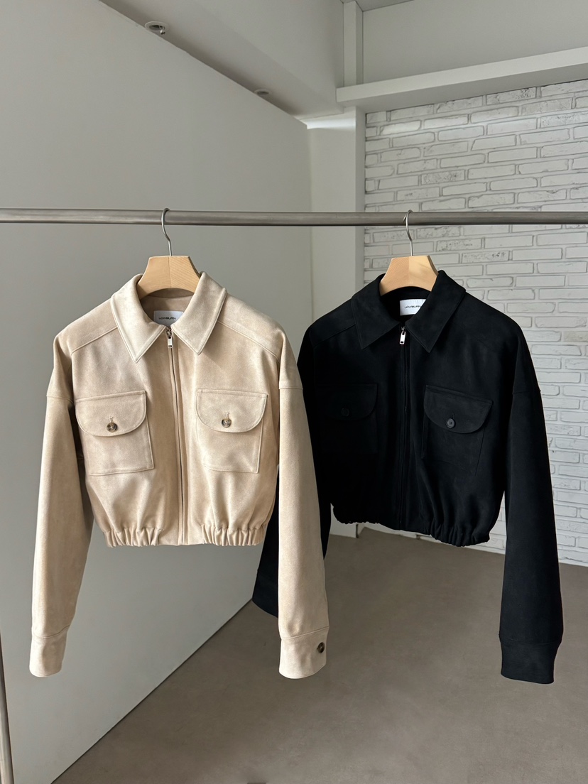 LOWBURN韓國代購女士新品職業時尚人氣熱賣26春夏夾克短款絨LOWBURN夾克