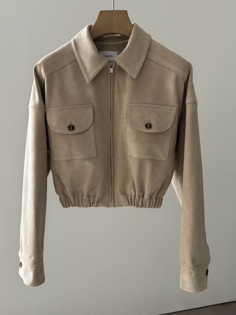 LOWBURN韓國代購女士新品職業時尚人氣熱賣26春夏夾克短款絨LOWBURN夾克圖色1