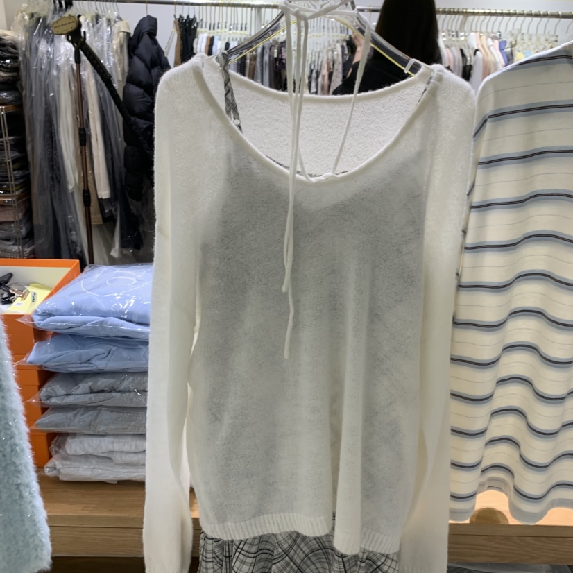LE MASTERPLACE韓國直郵實拍女士新品推薦針織衫不含內搭V領寬松Le masterpiece針織衫圖色2