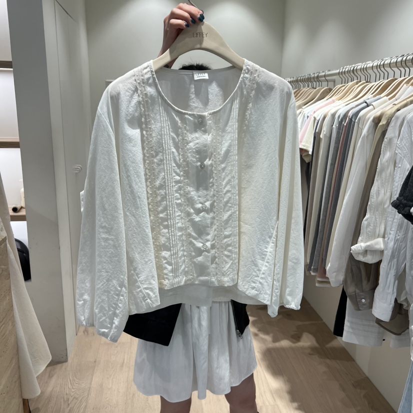 LIFFEY韓國直郵女士新品休閑時尚26春夏推薦人氣襯衫蕾絲衫LIFFEY襯衫/蕾絲衫圖色2