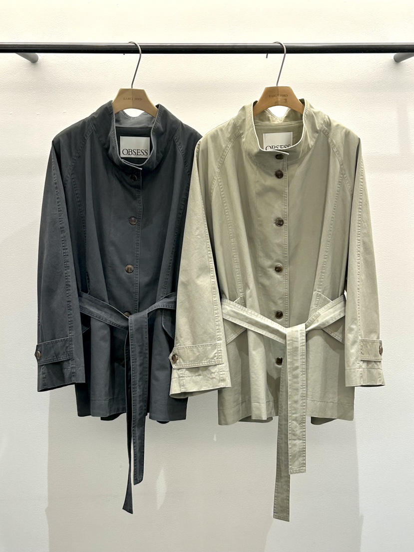 OBSESS韓國東大門直郵女裝新品推薦人氣時尚休閑夾克含腰帶OBSESS/EARLY BIRD夾克