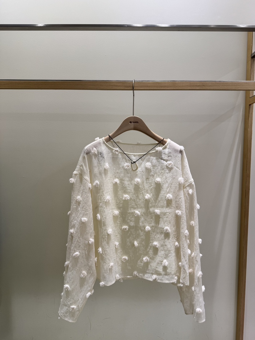 EUM韓國代購女裝新品熱賣休閑26春夏推薦時尚針織衫不含項鏈EUM針織衫圖色2奶油色
