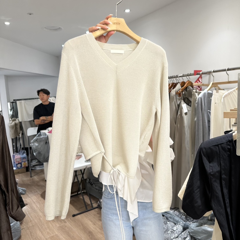 LEWIN韓國代購女裝新款時尚休閑熱賣職業推薦人氣26春夏針織衫LEWIN針織衫圖色1米色