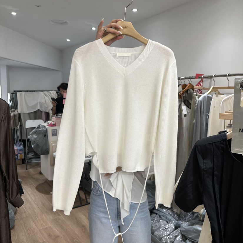 LEWIN韓國代購女裝新款時尚休閑熱賣職業推薦人氣26春夏針織衫LEWIN針織衫圖色4白色