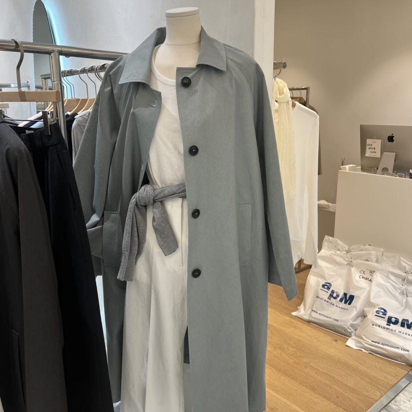 CHAE韓國直郵實拍女士新品休閑人氣26春夏長款風衣含腰帶棉CHAE長款風衣圖色1