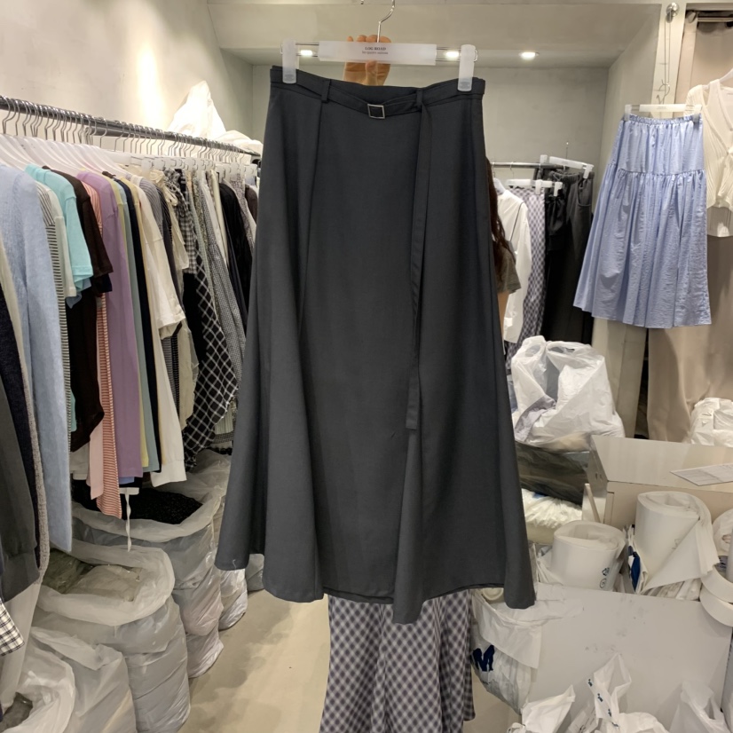 LOGROAD韓國東大門直郵女士新品休閑人氣26春夏職業推薦長裙LOG ROAD長裙圖色1