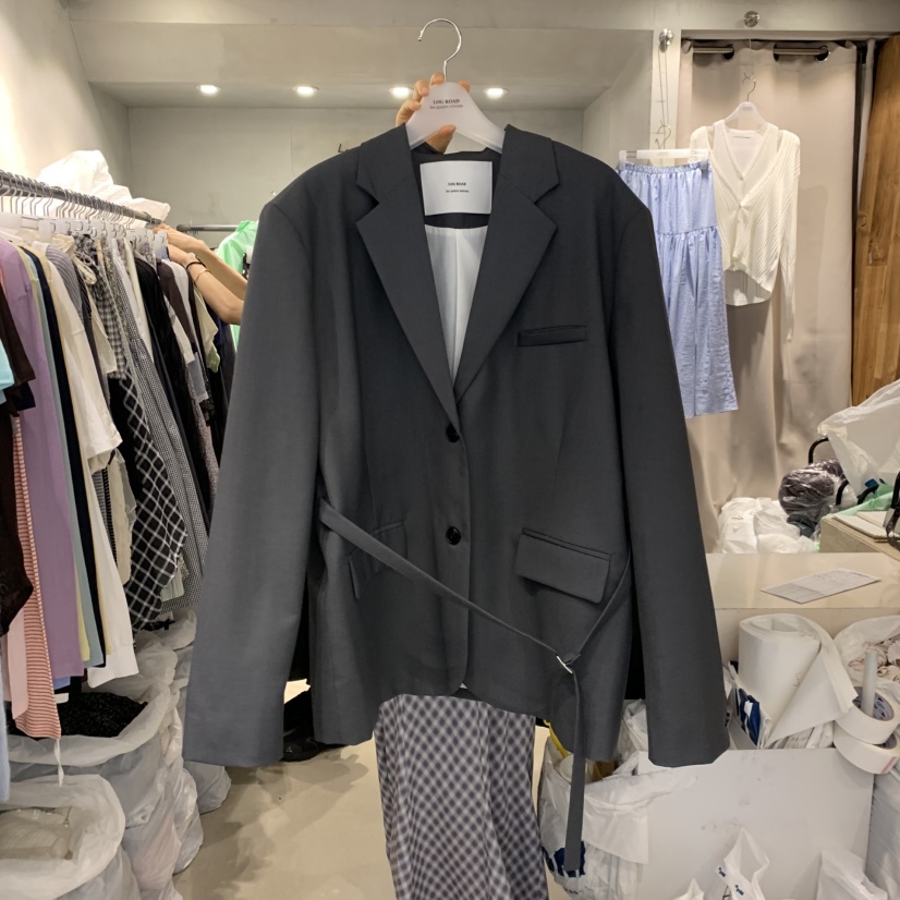 LOGROAD韓國東大門代購女裝新品26春夏時尚休閑熱賣職業夾克LOG ROAD夾克圖色1