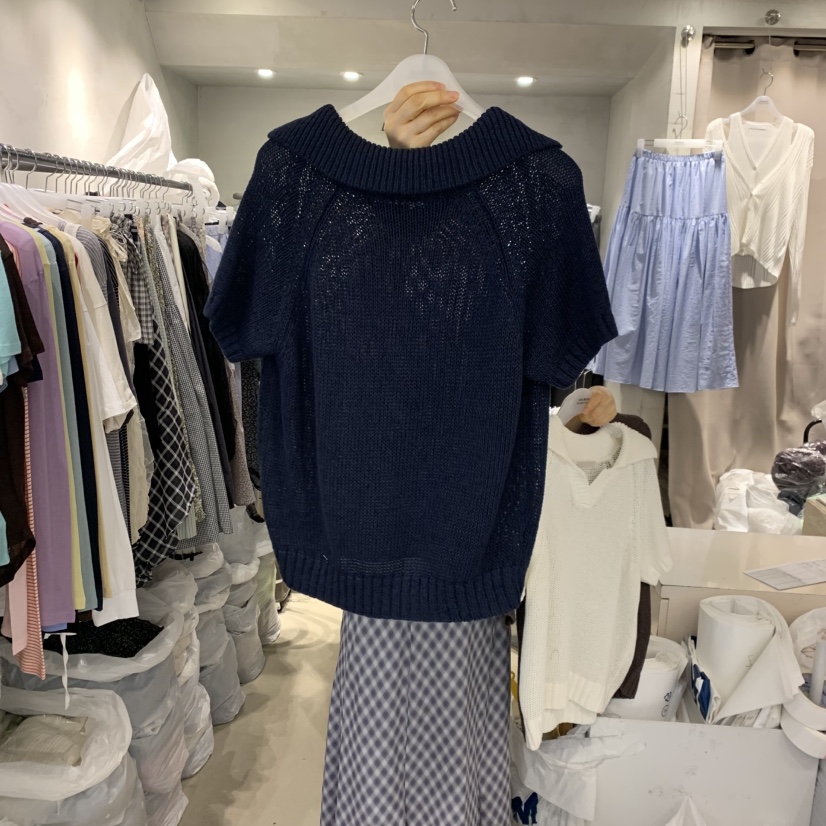 LOGROAD韓國東大門直郵女士新品人氣熱賣時尚職業26春夏針織衫LOG ROAD針織衫