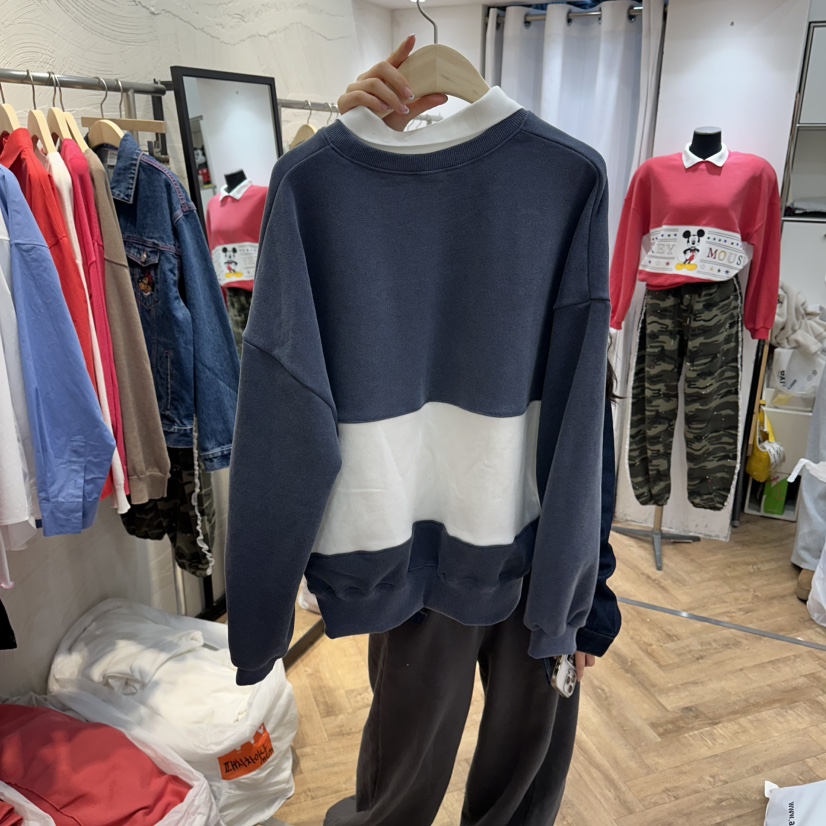 DE LINE韓國代購女裝新款時尚職業休閑26春夏人氣推薦衛衣DE LINE衛衣