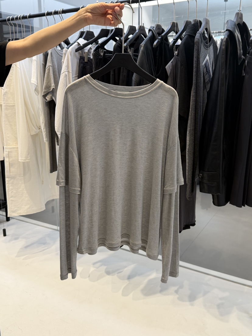 OSOO韓國東大門代購女裝新款人氣熱賣時尚休閑長袖T恤假兩件OSOO長袖T恤圖色1