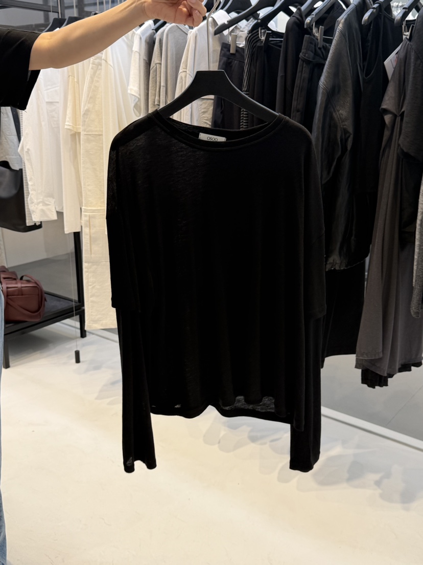 OSOO韓國東大門代購女裝新款人氣熱賣時尚休閑長袖T恤假兩件OSOO長袖T恤圖色2
