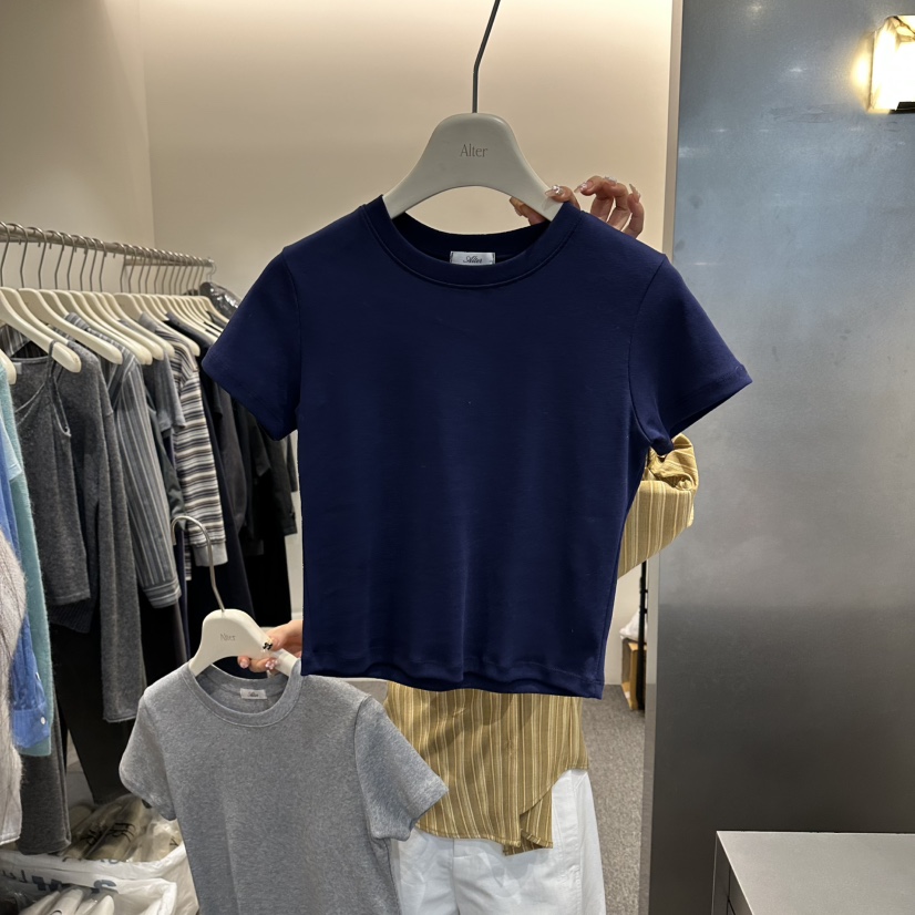 ALTER韓國東大門直郵女士新品推薦熱賣時尚人氣休閑26春夏T恤AlterT恤圖色3深藍色