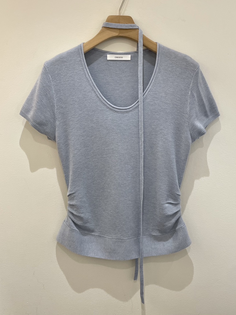 OBSESS韓國代購女士新品人氣職業26春夏推薦針織衫含脖帶OBSESS/EARLY BIRD針織衫圖色1