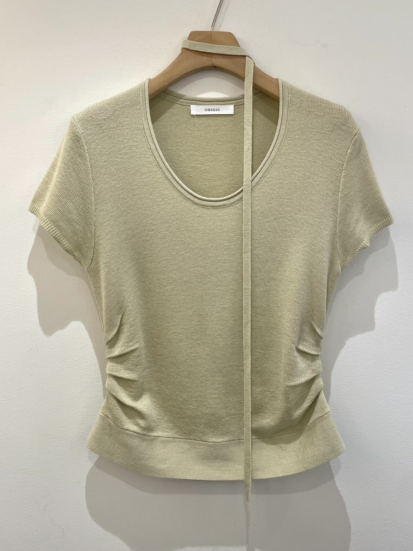 OBSESS韓國代購女士新品人氣職業26春夏推薦針織衫含脖帶OBSESS/EARLY BIRD針織衫圖色2