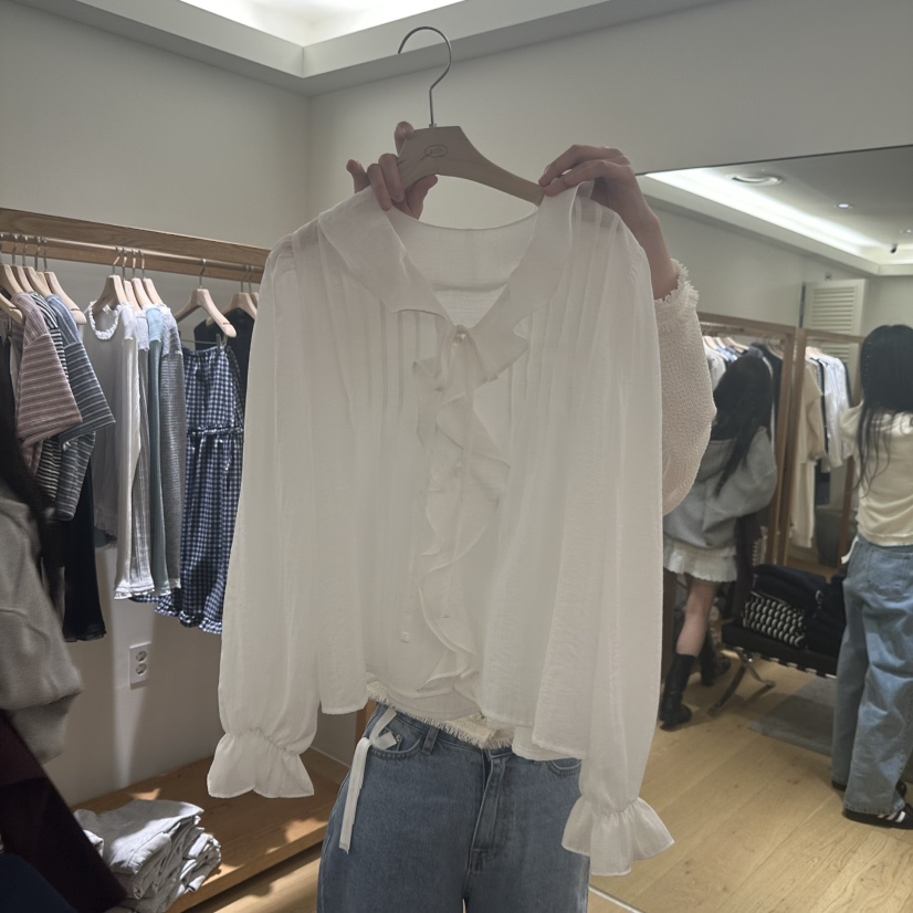 TIZZI韓國東大門代購女士新款26春夏時尚人氣熱賣襯衫蕾絲衫TIZZI襯衫/蕾絲衫圖色1