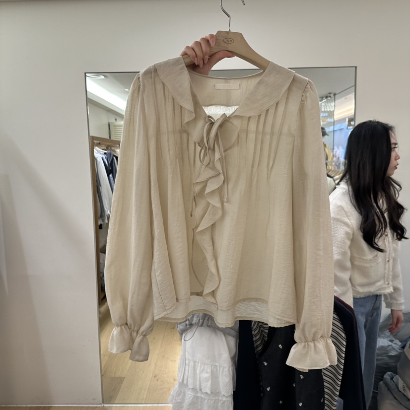 TIZZI韓國東大門代購女士新款26春夏時尚人氣熱賣襯衫蕾絲衫TIZZI襯衫/蕾絲衫圖色2