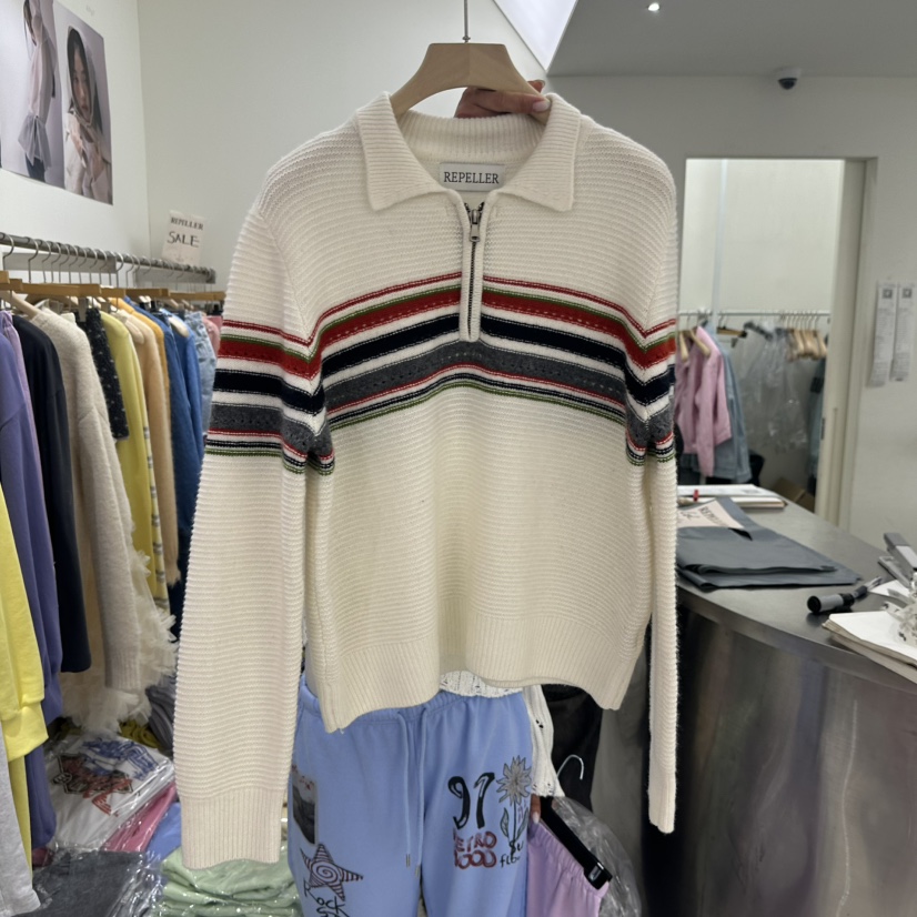 REPELLER韓國東大門直郵女裝新款26春夏推薦人氣針織衫拉鏈REPELLER針織衫圖色1