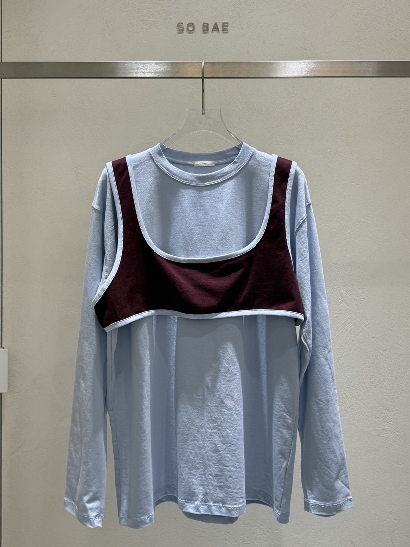 SO BAE韓國直郵實拍女裝新款休閑熱賣26春夏推薦長袖T恤SO BAE長袖T恤圖色2