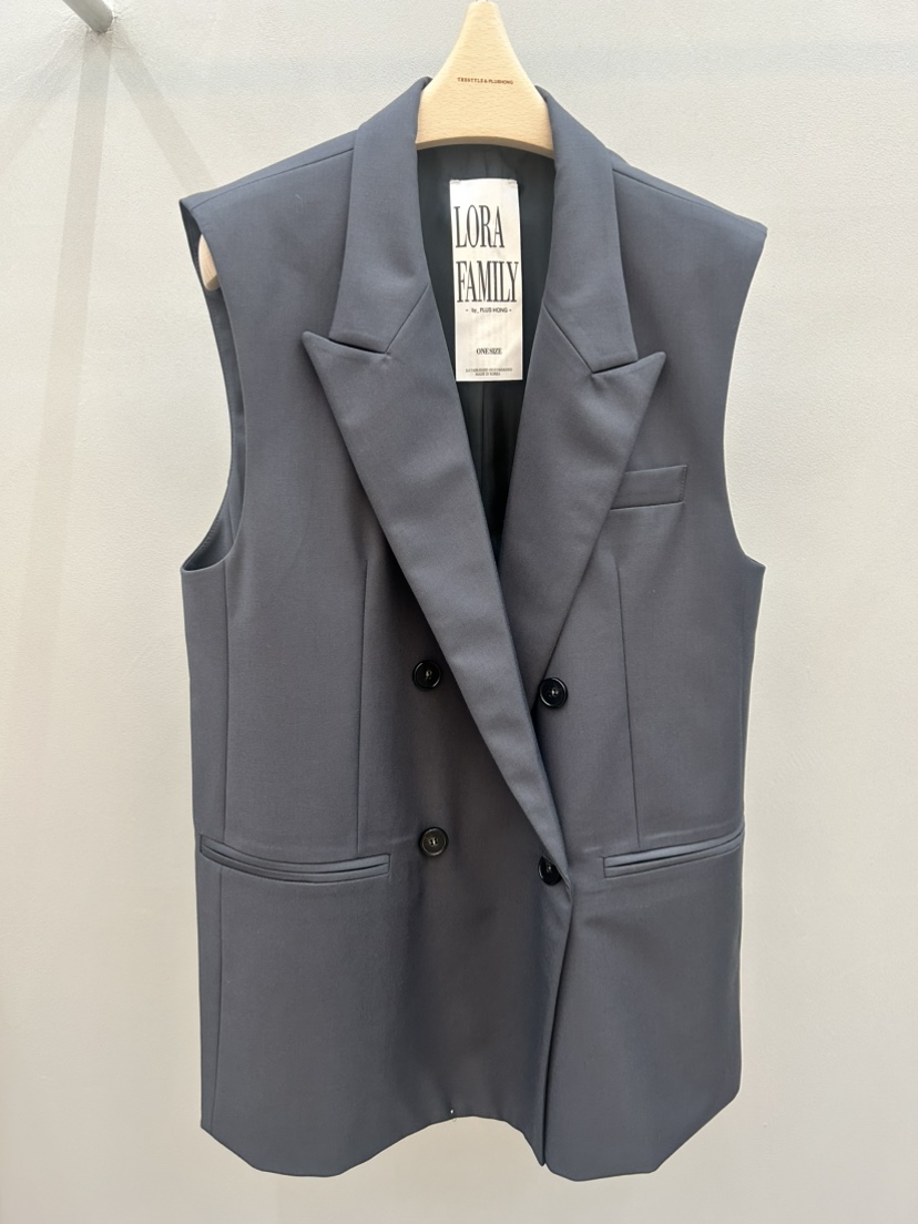 PLUS HONG-P東大門實拍女裝新品26春夏推薦熱賣職業馬甲LORA FAMILY/PLUS HONG馬甲圖色2