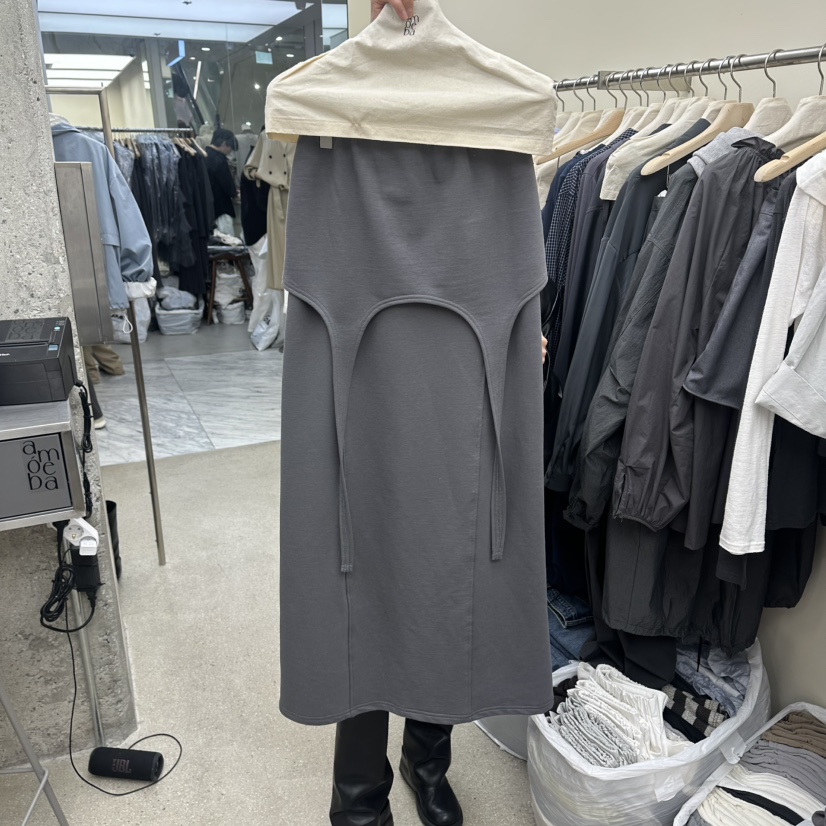 AMOEBA韓國代購女士新款人氣真品休閑推薦時尚職業26春夏長裙AMOEBA長裙圖色1