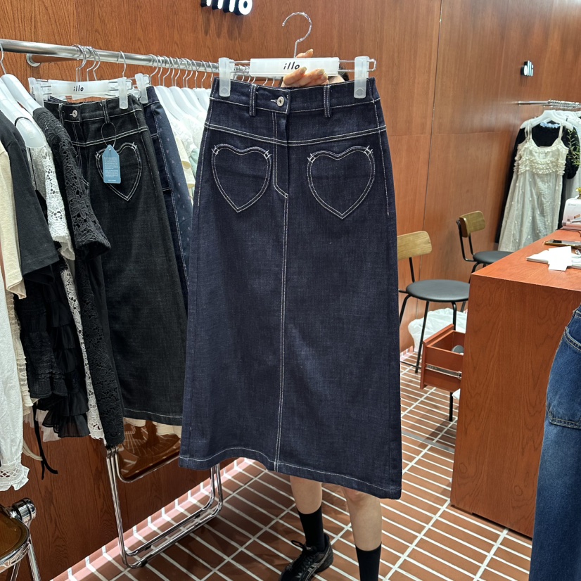 ILLO/MOCI韓國代購女士新品人氣時尚休閑推薦職業真品長裙ILLO/MOCI長裙圖色2深藍色