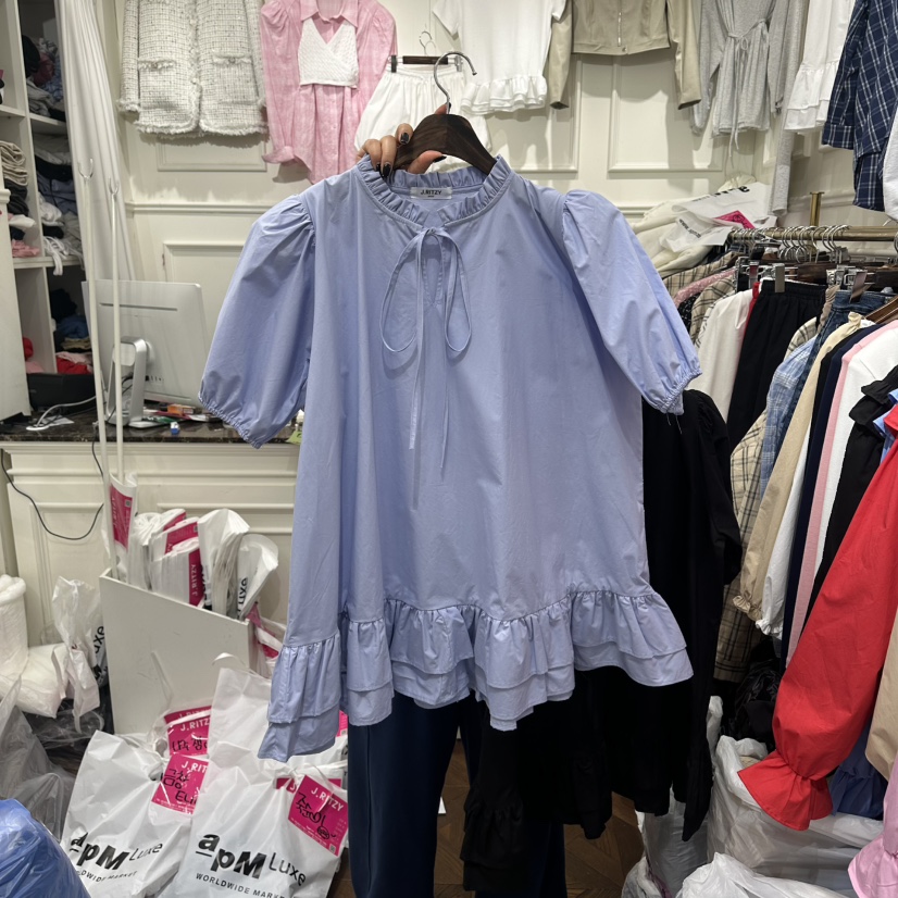 J.RITZY東大門實拍女裝新品人氣職業休閑襯衫蕾絲衫荷葉邊J.RITZY襯衫/蕾絲衫圖色2