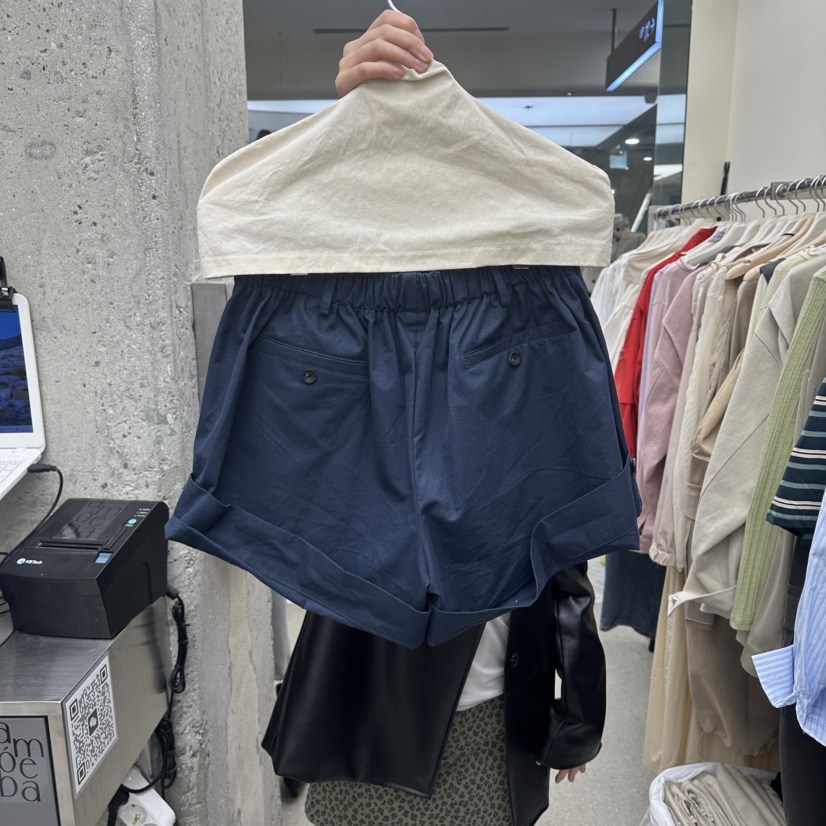 AMOEBA東大門實拍女裝新品26春夏時尚休閑熱賣推薦短褲紐扣AMOEBA短褲