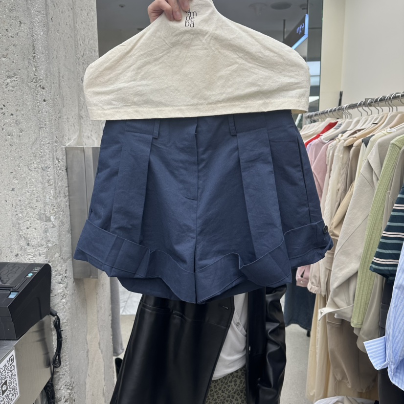 AMOEBA東大門實拍女裝新品26春夏時尚休閑熱賣推薦短褲紐扣AMOEBA短褲圖色3