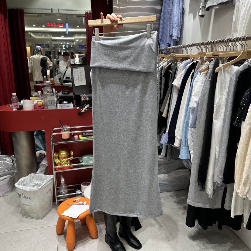 SOLAR韓國代購女士新品推薦真品人氣時尚熱賣休閑職業長裙SOLAR長裙圖色1