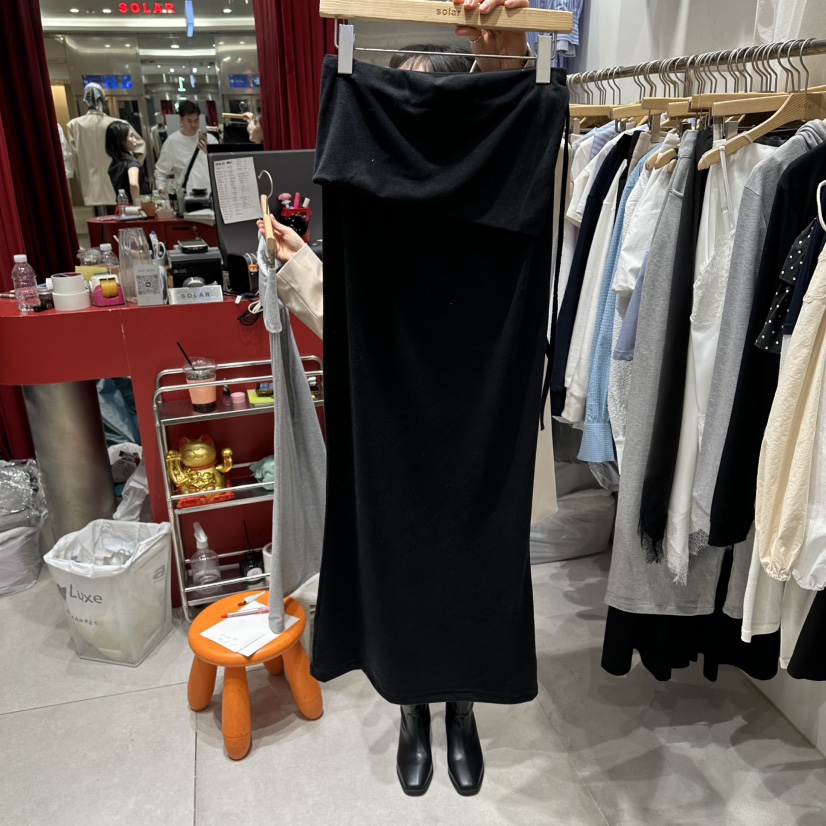 SOLAR韓國代購女士新品推薦真品人氣時尚熱賣休閑職業長裙SOLAR長裙圖色2