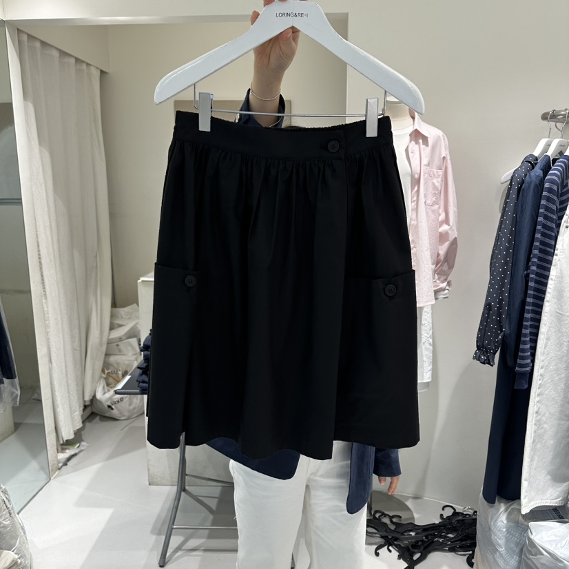 LORING RE I東大門代購女士新品26春夏熱賣短裙褶皺紐扣LORING RE-I/BARE短裙圖色3