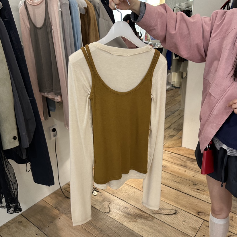 CREAM VILLA東大門代購女裝新品時尚吊帶背心不含內搭CREAMVILLA吊帶/背心